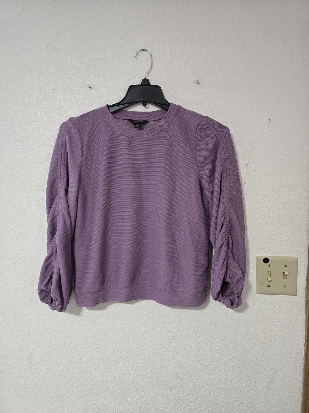Simply Vera Vera Wang Lavender Ruched-Sleeve Pullover